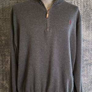 Polo Ralph Lauren 1/4 Zip Sweater Mens XXL Dark Gray Long  Sleeve Preppy- N110